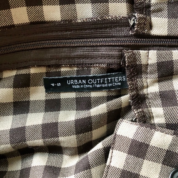 Urban Outfitters Brown Checkered Pinafore Midi Dress - Picture 6 of 9